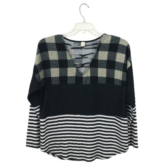 Buffalo Plaid Knit Sweater M 7th Ray - Picture 1 of 8